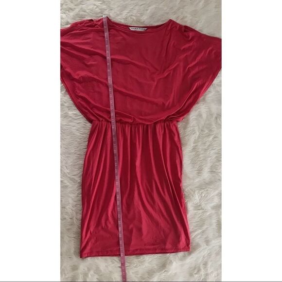 TRINA TURK Jersey Knit Sheath Dress Stretch Short Sleeve Blouson Coral Small New - Picture 14 of 16